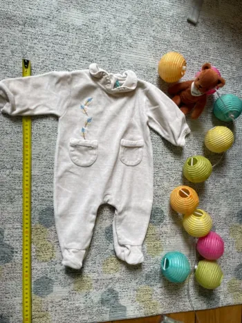 Pyjama velours col et poches
