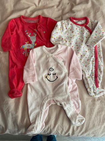 Lot de 3 pyjamas velours