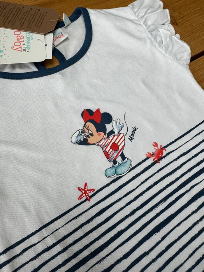 Robe MC marinière avec Minnie blanche/rayures bleues NEUVE - Taille 3 Ans - photo numéro 6
