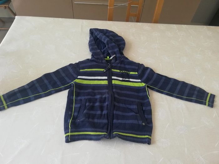Gilet bleu zippé à capuche Orchestra 5 ans