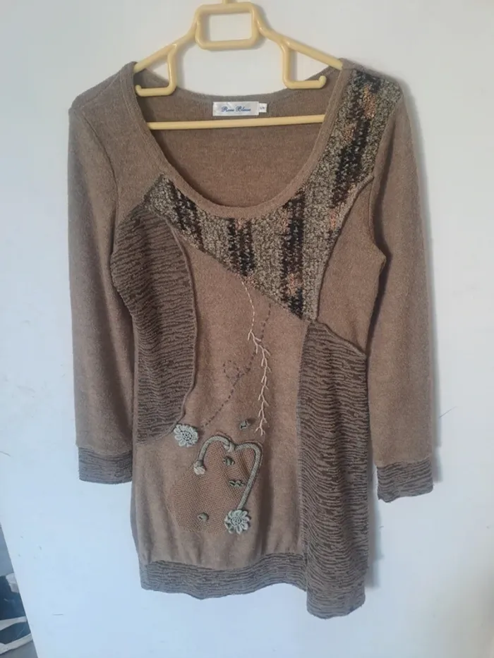 Pull long marron Rose Bleue Taille S/M - photo numéro 2