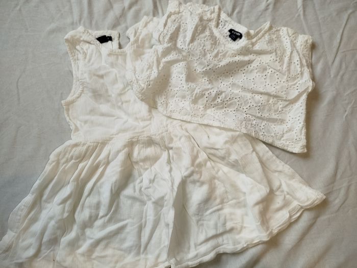 Ensemble robe blanche 24 mois