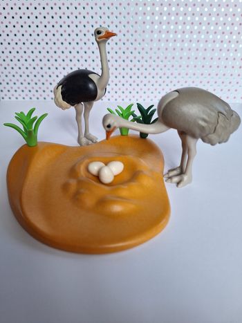 Figurines Playmobil Couple d’autruche et oeufs