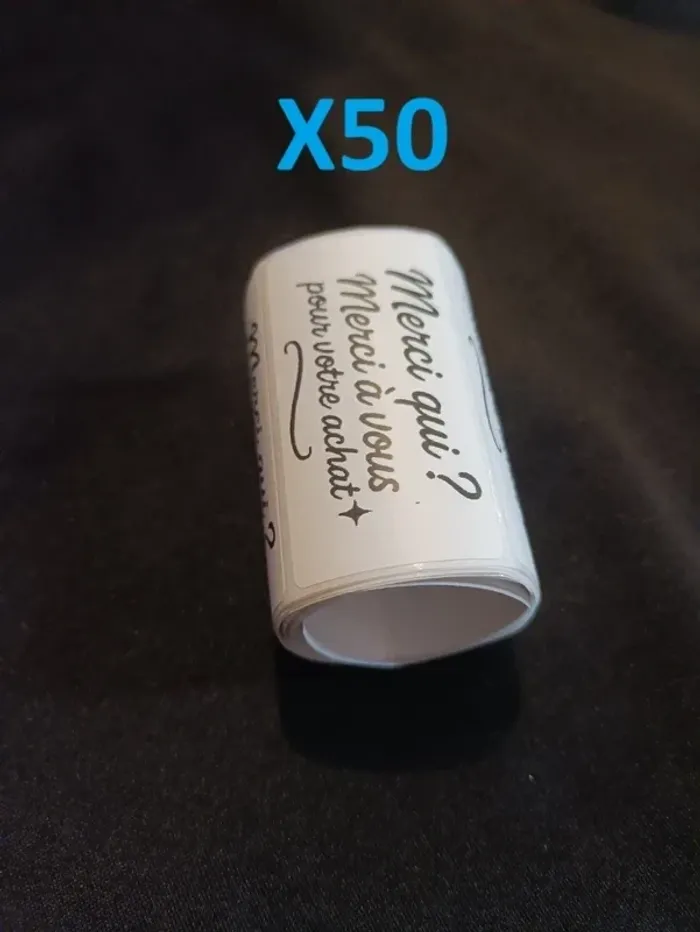 Lot 50 stickers “Merci qui ?” 60×30 mm - photo numéro 3