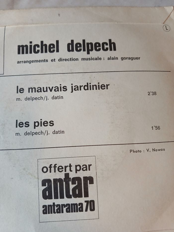 45T Michel Delpech : Les mauvais jardinier - photo numéro 3