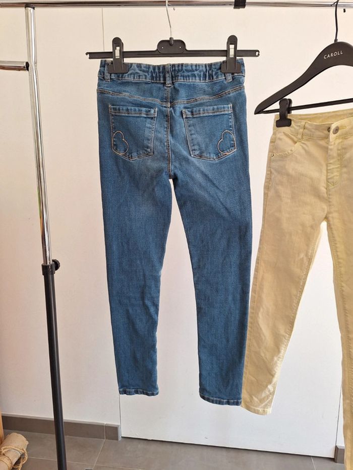 Lot 2 Jean Vertbaudet jaune et bleu enfant fille 10 ans - photo numéro 7