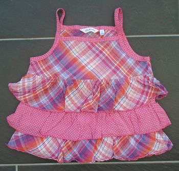 Adorable débardeur madras / pois fille 3 ans (94 cm)