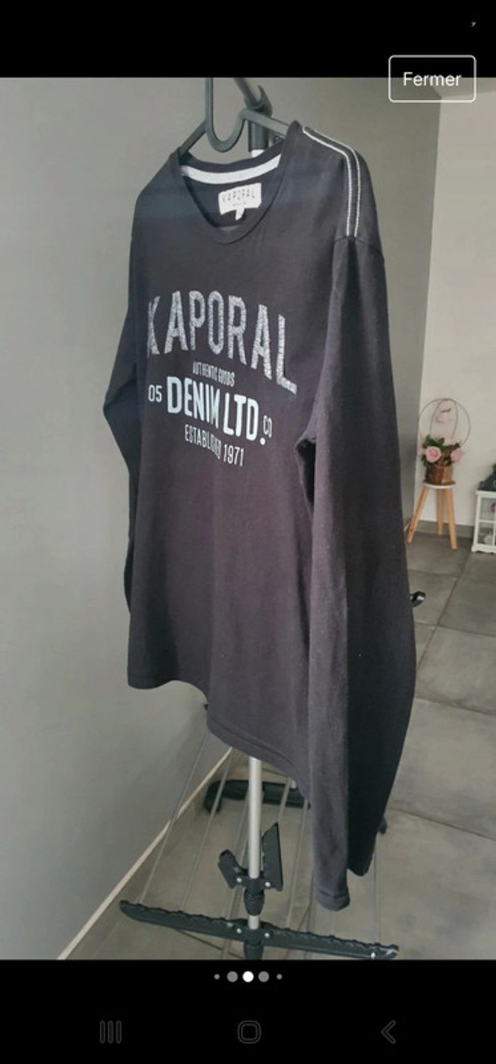 Tee-shirt manche longue taille 16 ans noir kaporal - photo numéro 4