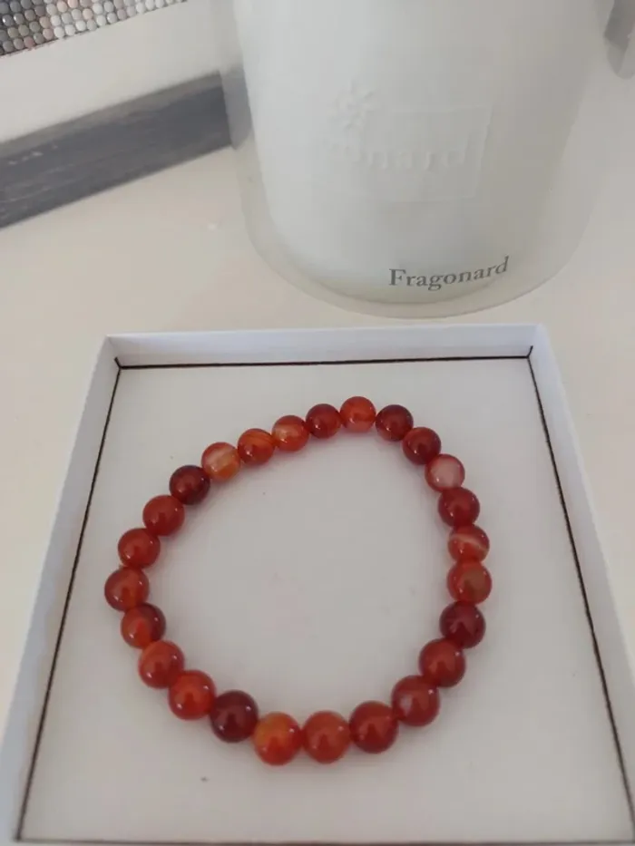 Bracelet pierres naturelles rouge