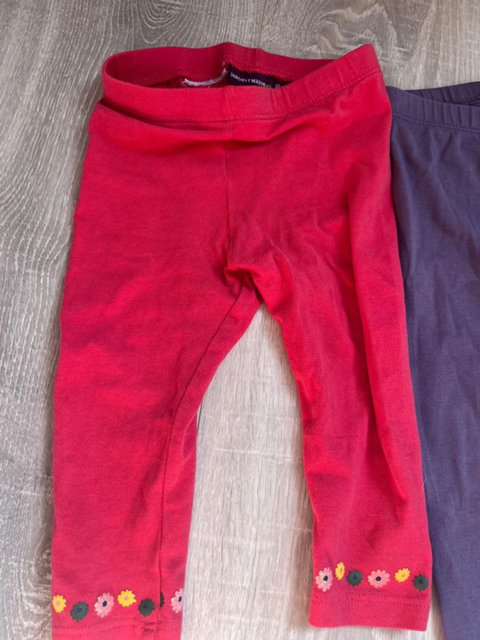 Lots 2 legging rose et violet 9 et 12 mois - photo numéro 2