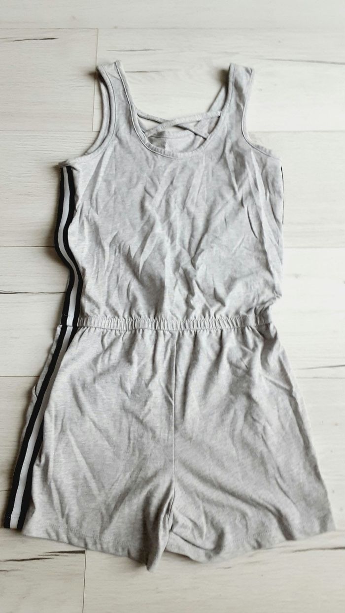 Vêtement fille combishort combinaison grise bretelles 10 ans - photo numéro 3