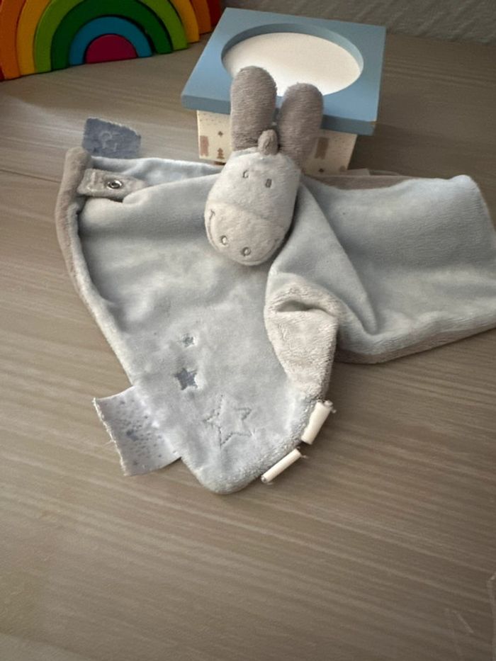 Doudou âne bleu gris étoiles Noukie's - photo numéro 2