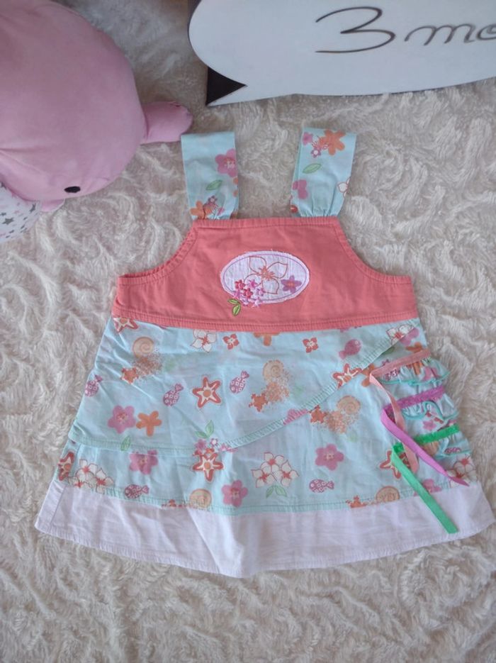 Robe légère été Fille 3 mois Fleurs 100% coton - photo numéro 2