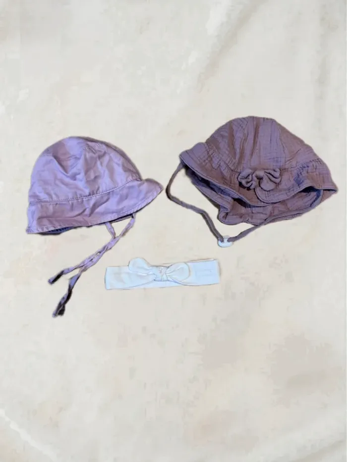 🌷Lot de bob et bandeau bébé fille taille 3-6 mois🌷
