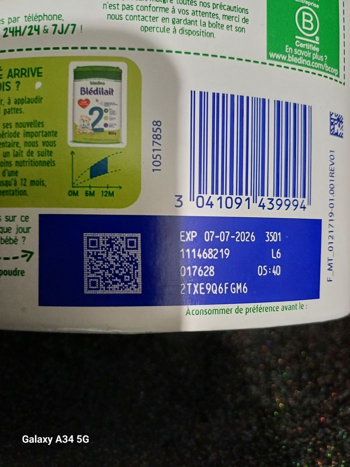 Échange ou vente 3 boîtes  Blédilait  age 1. Côtre équivalent babybio  lait de chèvre - photo numéro 5