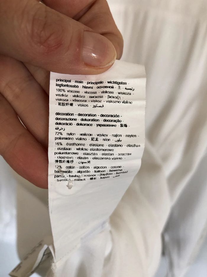 Chemise blanche manches longues dentelle Promod taille 36 38 très bon état - photo numéro 20