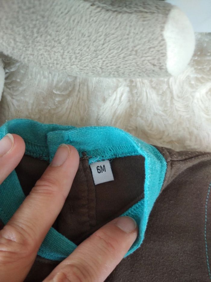 Lot de 2 tee shirt chemise manches longues Garçon 6 mois Chef de chantier Teddy chien - photo numéro 7