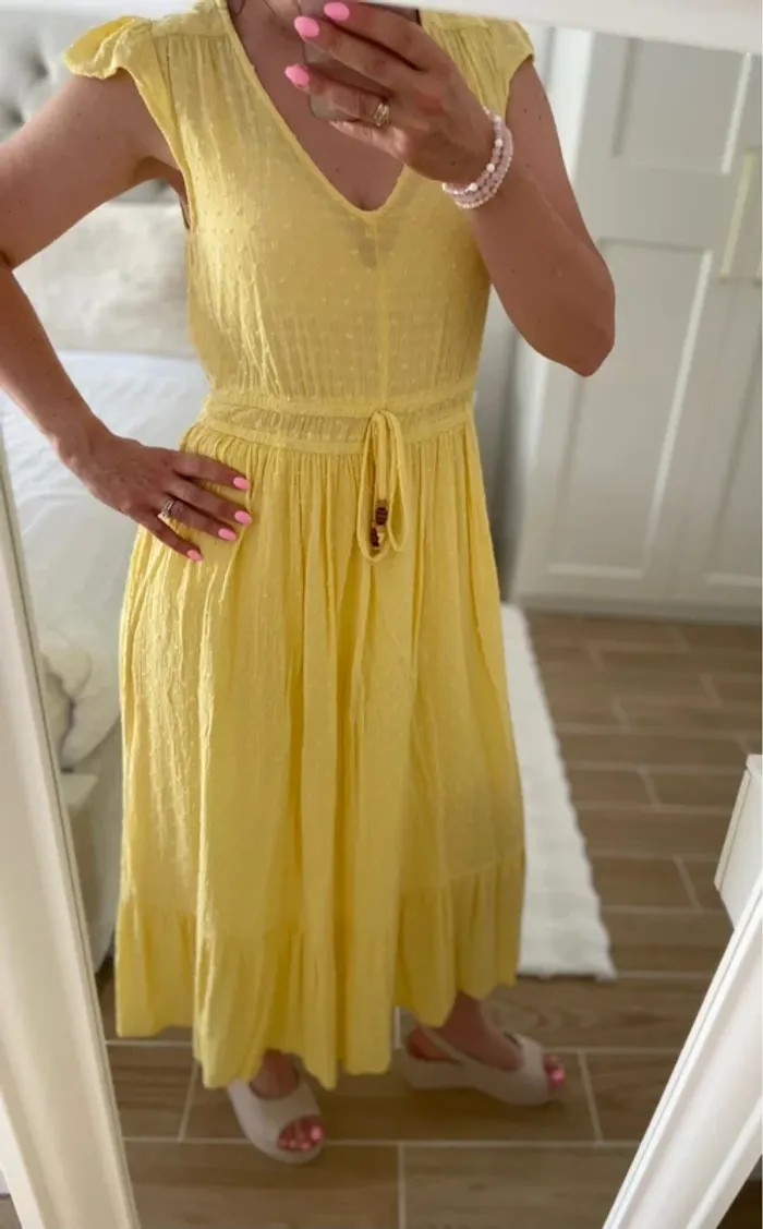 Robe longue jaune 36 neuf