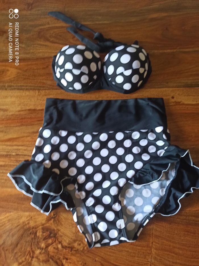 Maillot de Bain Femme 2 pièces Taille haute 40