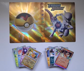 Lot de 200 cartes pokemon différentes sans doubles avec brillantes + album mewtwo 