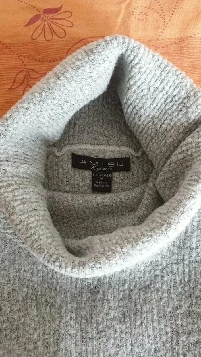 Robe pull hiver chaud gris col roulé taille M ou 38-40 - photo numéro 5