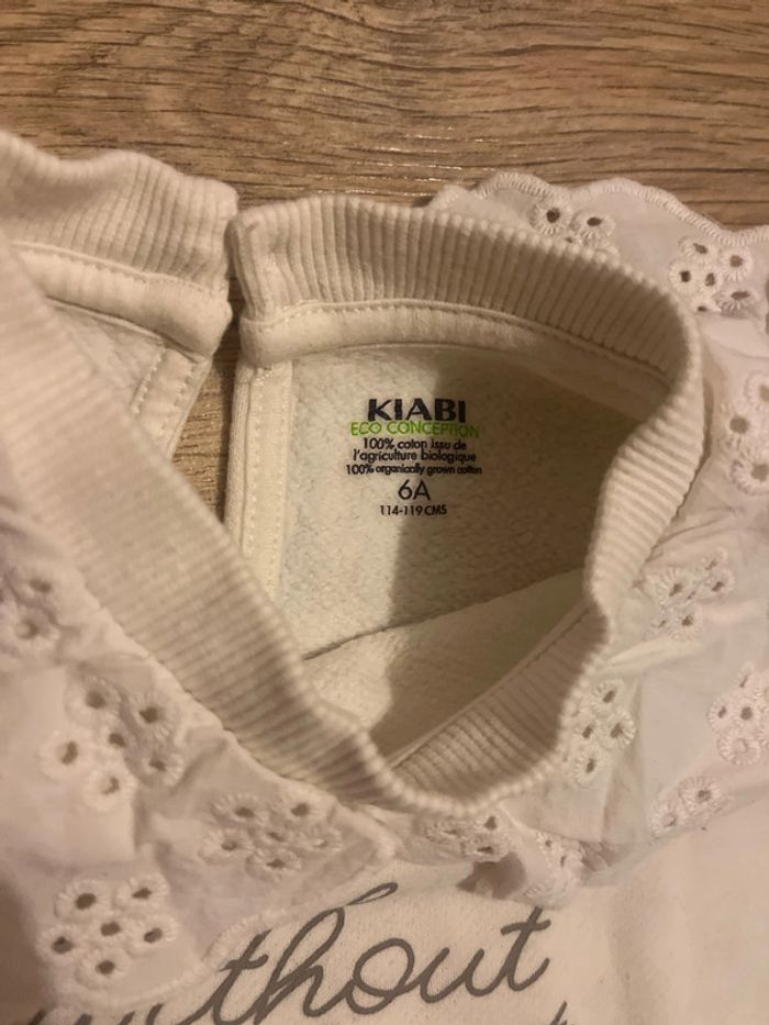 5/6 ans - pull sweat coton col broderie anglaise danse classique - photo numéro 3