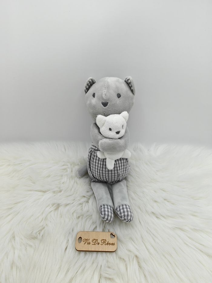 Doudou Chat Jacadi Petite Peluche Chat JACADI Beige Poils Ras 12 Cm - Main Image