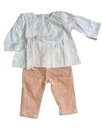 Ensemble tunique pantalon velour bébé fille 6 mois