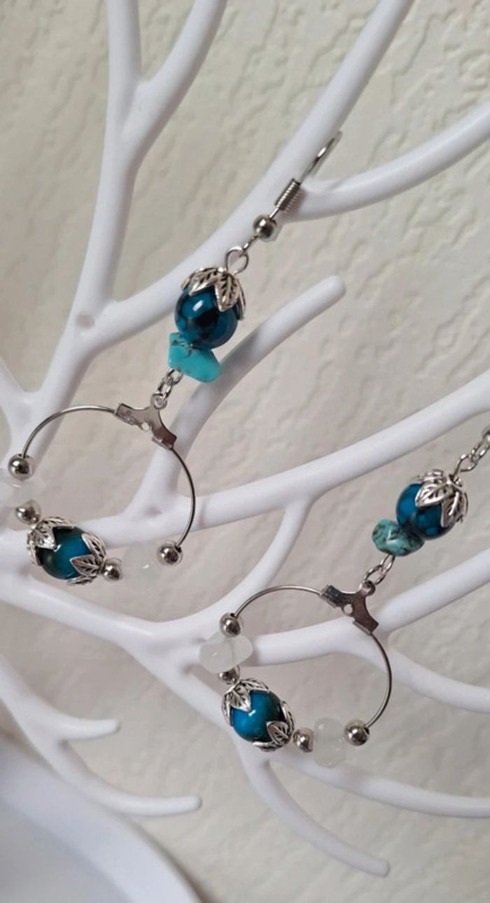Boucles d'oreilles artisanales "Évasion Turquoise"