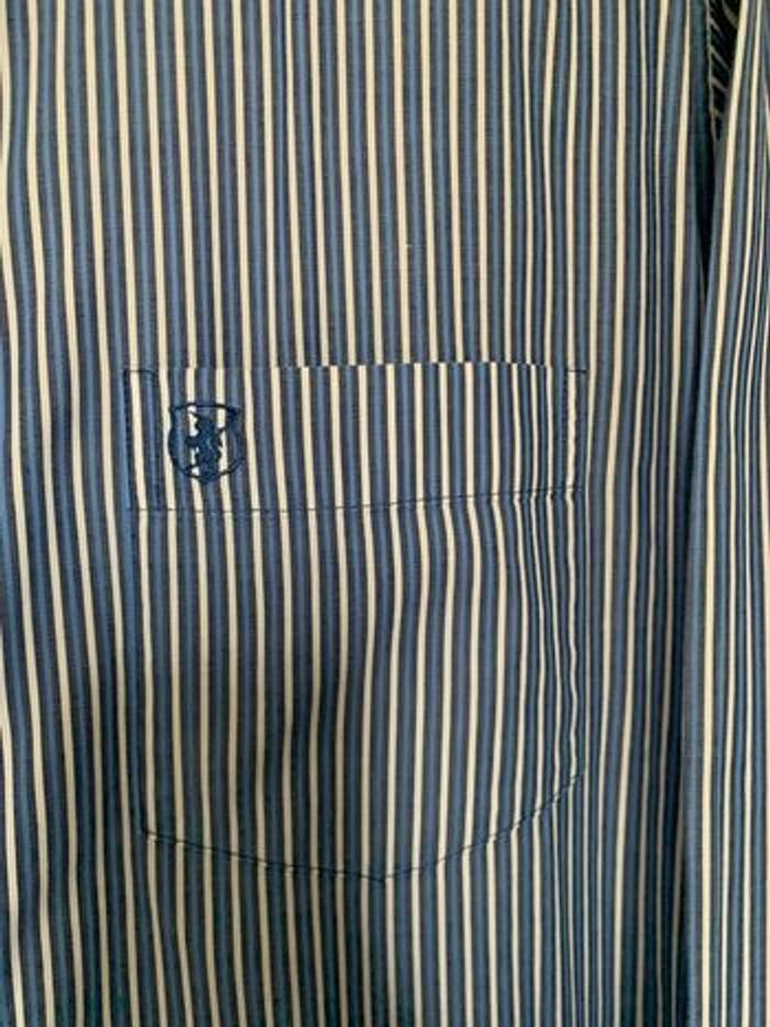 Chemise  rayée bleue beige taille XL - photo numéro 4