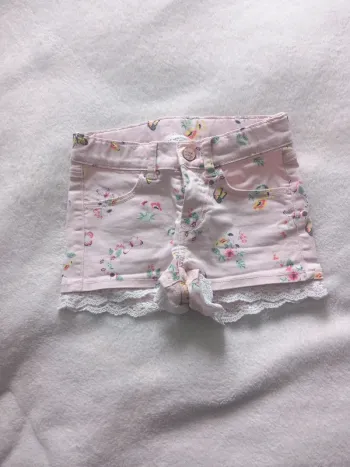 Short en jean h&m 5/6 ans rose