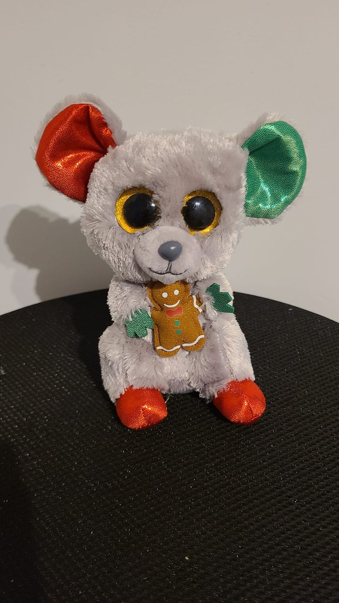 TY – Souris de Noël Glitter Yeux glub coulissante Beanie Boo Jouet en Peluche de Noël, édition limi - photo numéro 2