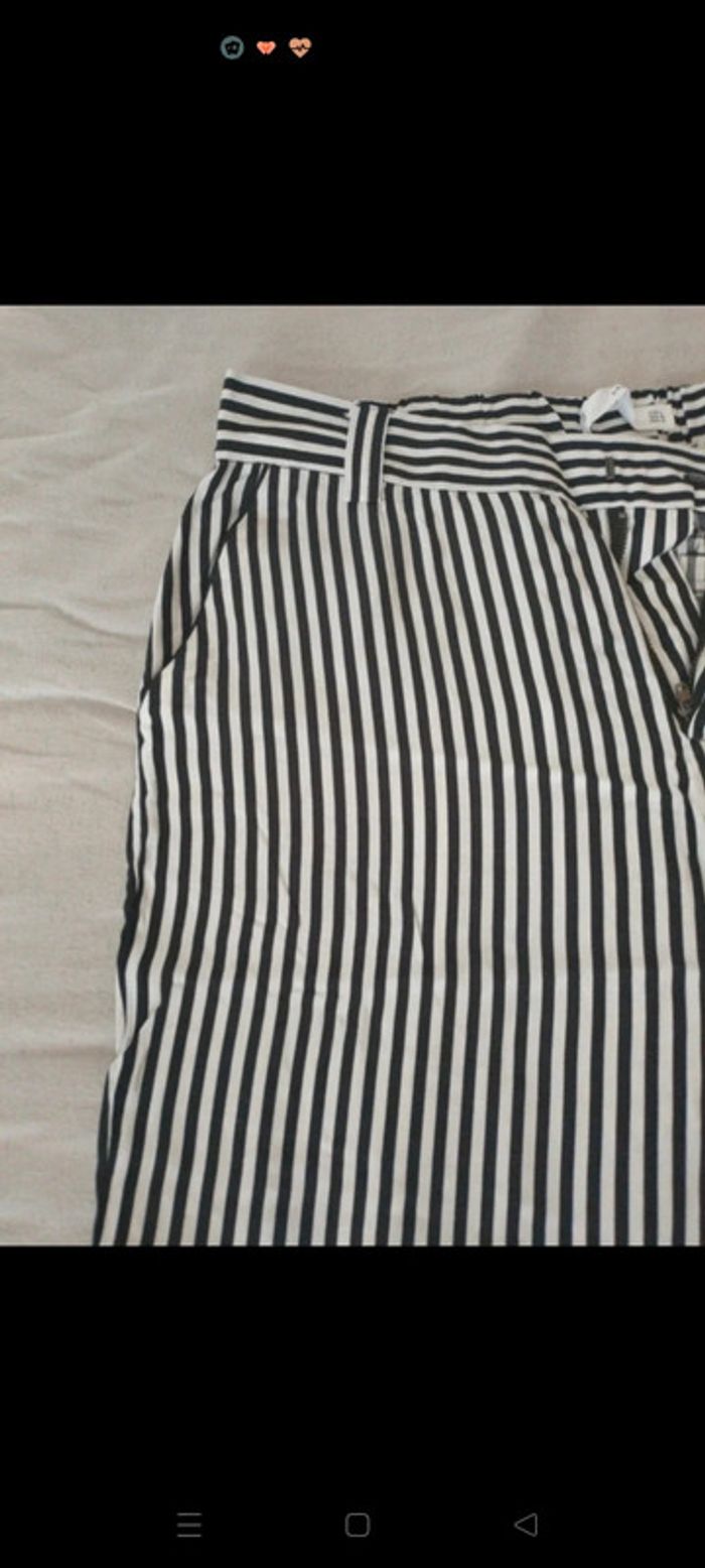 Pantalon a jambes larges rayé - photo numéro 2