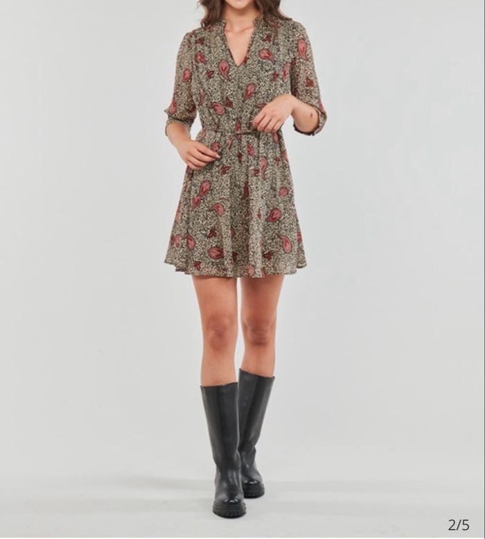 🌞Robe élégante IKKS 🌞 écru motif Paisley - photo numéro 4