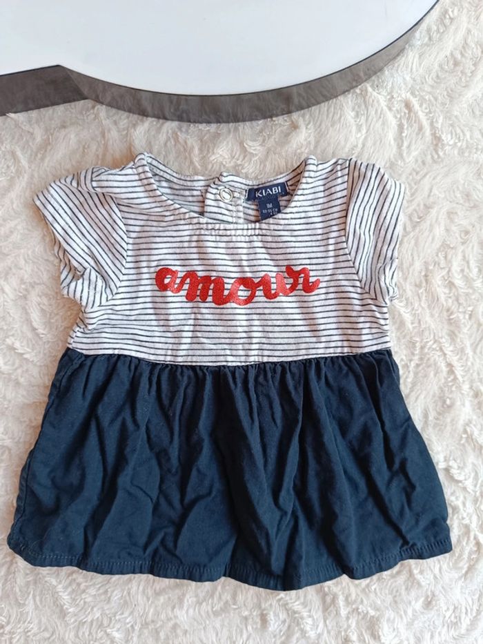 Robe manches courtes Fille 1 mois Amour Kiabi - photo numéro 2