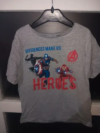 T-shirt Avengers Héros Marvel Gris Enfant 10 ans