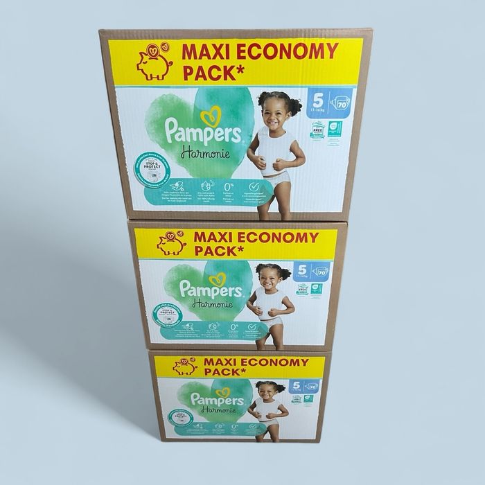 Lot de 3 Maxi Pack de 70 (donc 210) couches Pampers Harmonie [taille 5 : 11 à 16 kg]
