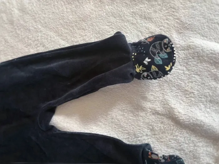 Pyjama velours bébé garçon – motif forêt et hiboux – 12 mois - photo numéro 4