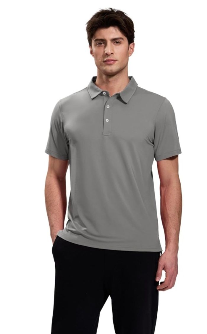 Polo homme manches courtes tennis gris - photo numéro 3