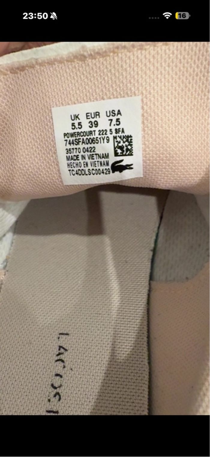 Basket Lacoste - photo numéro 3