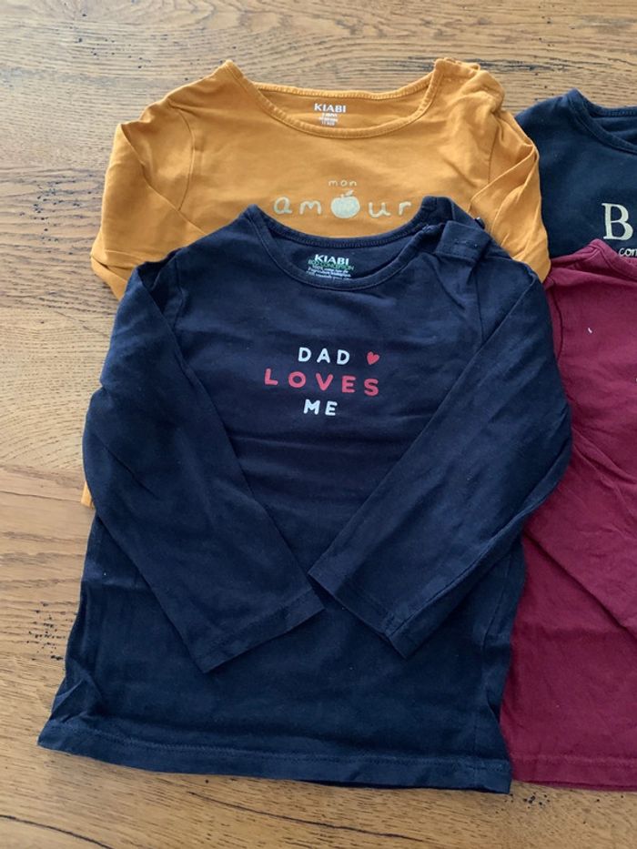Lot 4 tee shirts filles 18 mois - photo numéro 2
