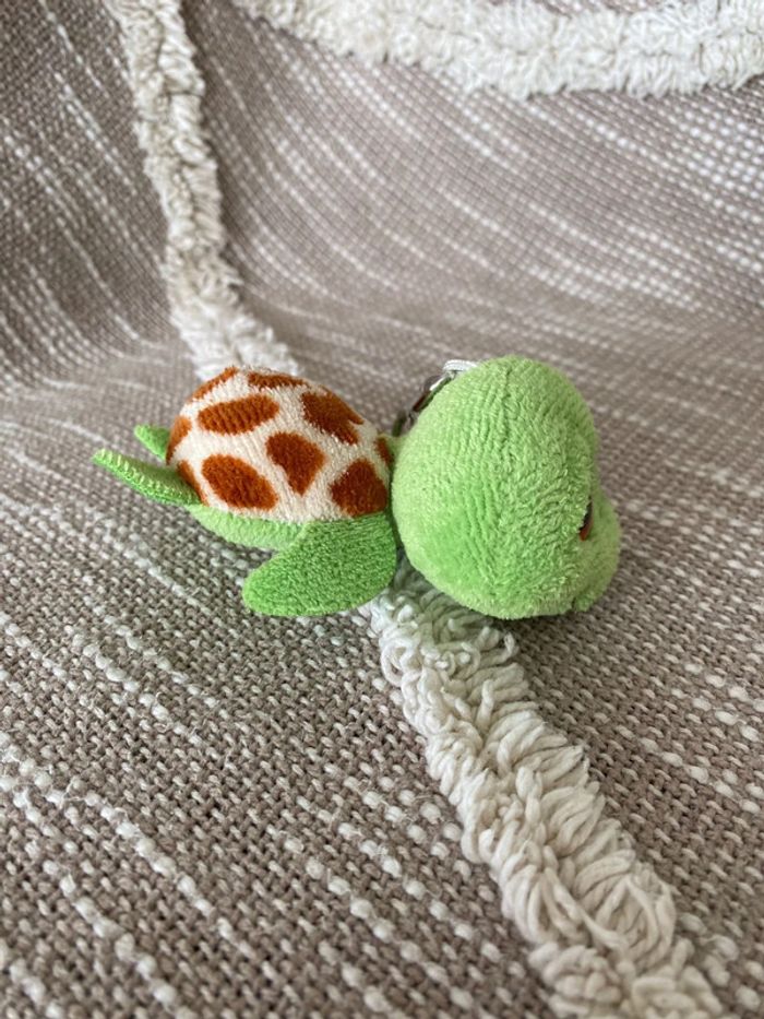 Peluche porte clé 10cm TY tortue verte et marron yeux brillant très bon état - photo numéro 3