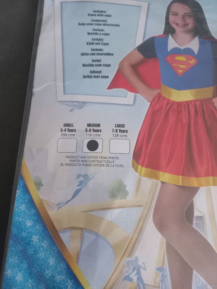 Robe déguisement super héro girls supergirl 5/6 ans rubies - photo numéro 3