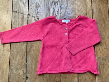 Gilet rose fushia Obaibi coton fin 12mois