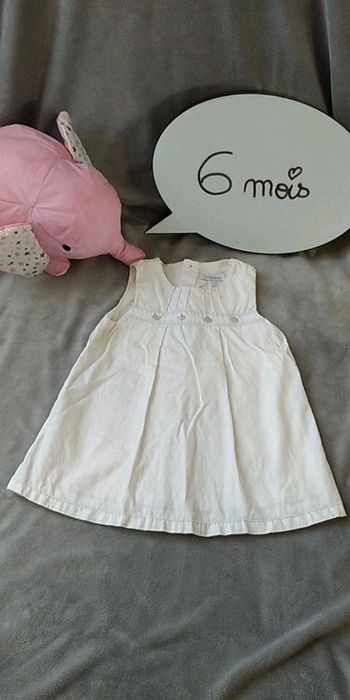 Robe Obaïbi Okaïdi Fille 6 mois blanche