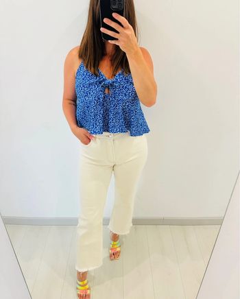 🌸Crop top - Shein - bleu & blanc 🌸