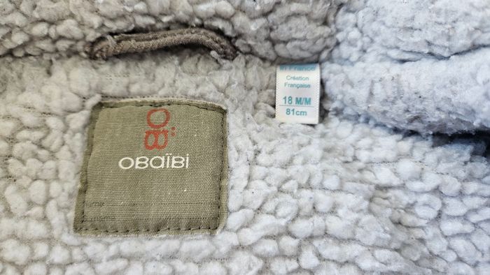 Manteau chaud gris clair Obaibi 18mois - photo numéro 3