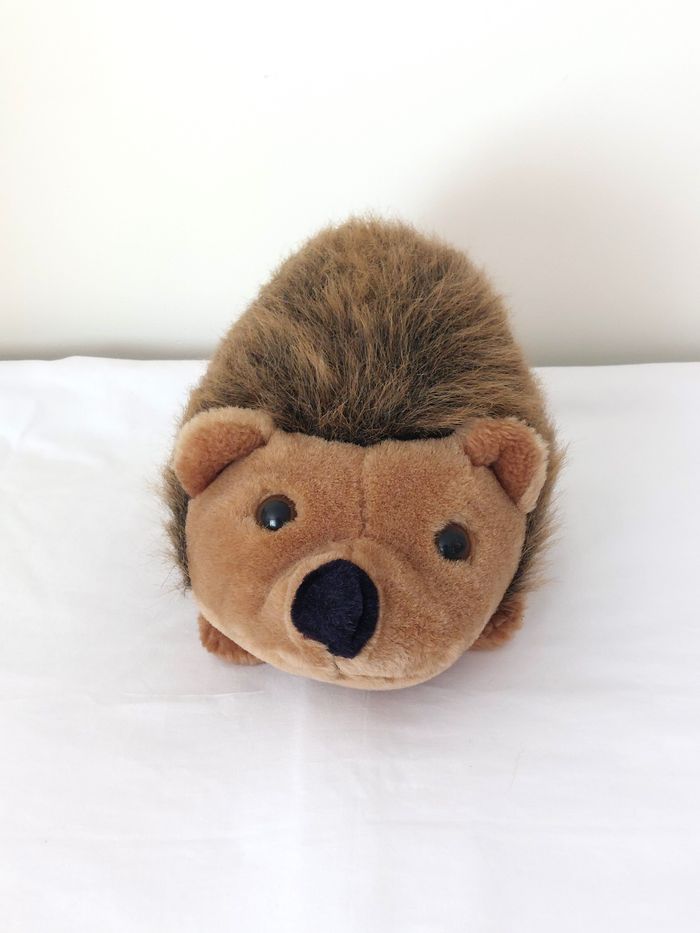 Peluche hérisson marron beige noir 30 cm STC doudou - photo numéro 2