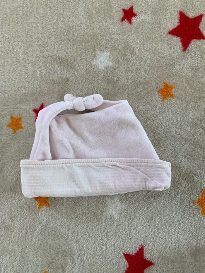Ensemble Bonnet De Naissance et Pyjama Bébé Rose 0M - photo numéro 7