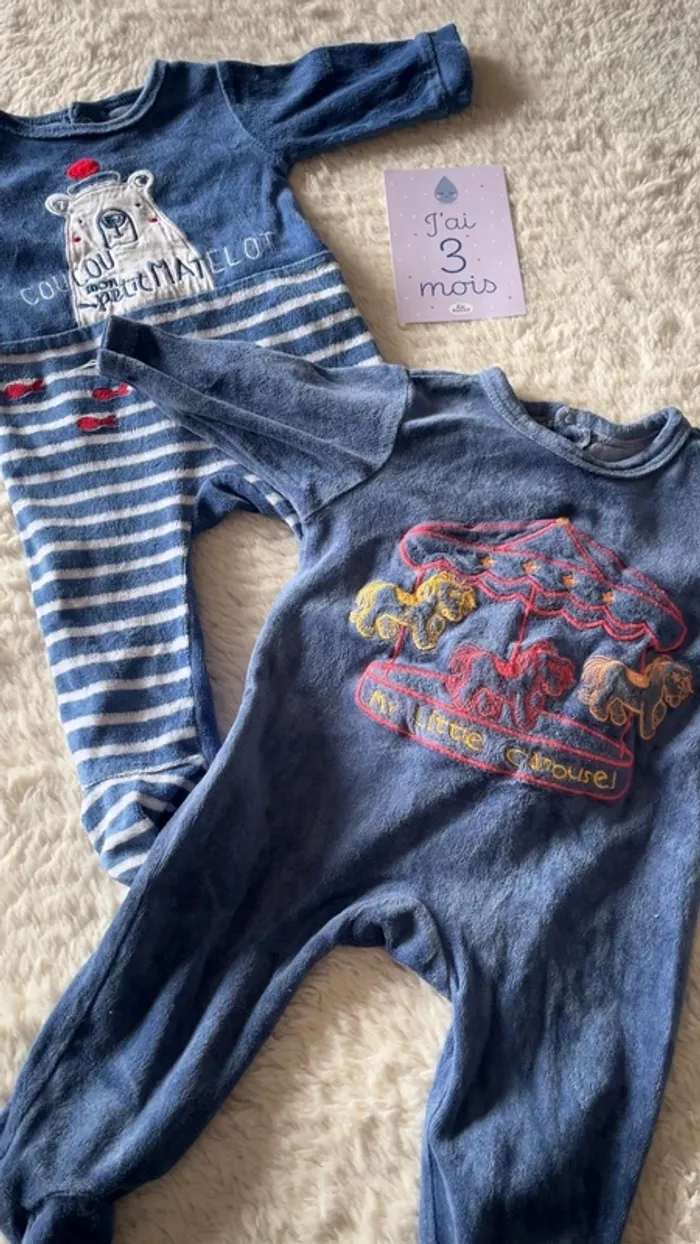 Pyjamas velours 3 mois